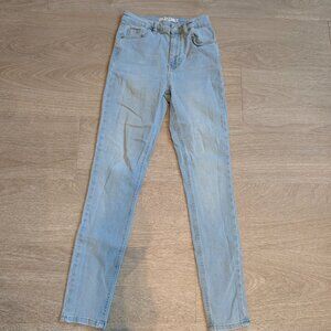 NA-KD high-waisted jeans lightwash Light Blue denim straight